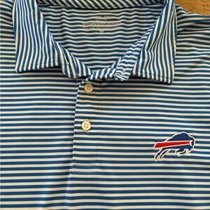 Vineyard Vines Buffalo Bills Striped Polo Shirt - Royal Blue & White XL